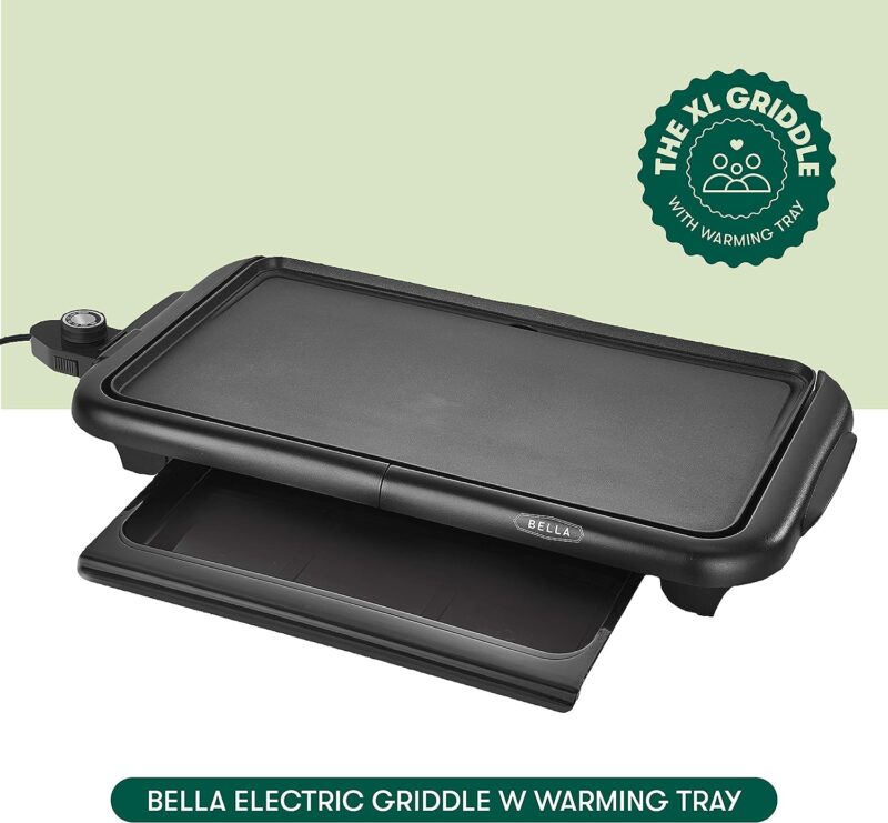 Electric Griddle with Warming Tray 