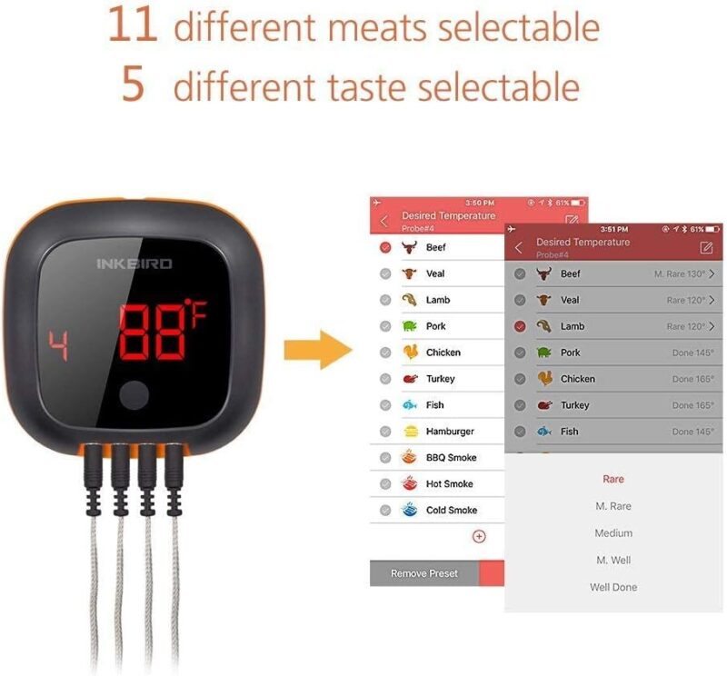 Bluetooth Wireless Grill BBQ Thermometer